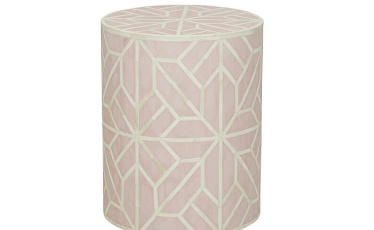 Pink Bone Inlay Stool